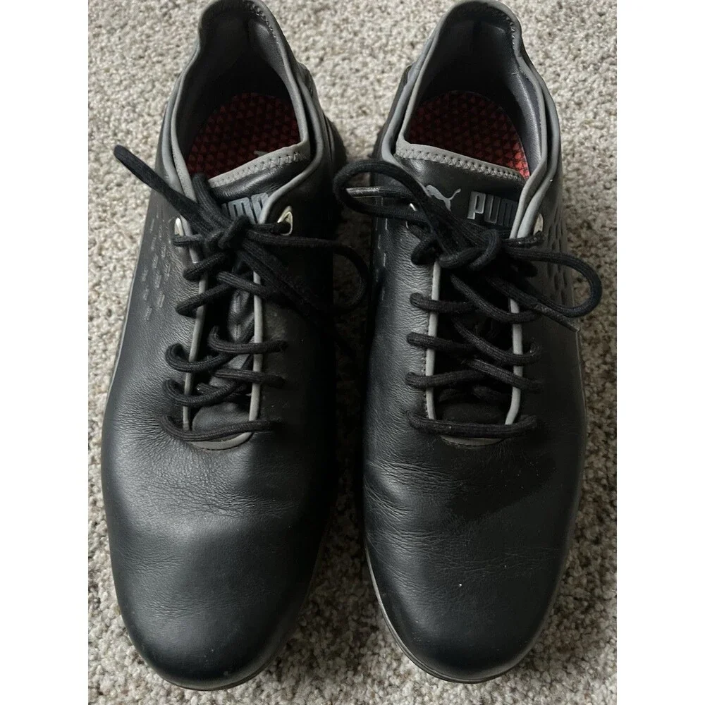PUMA Ignite ProAdapt Delta Golf Shoes Black Leather Men’s Sz 10.5 193849-02